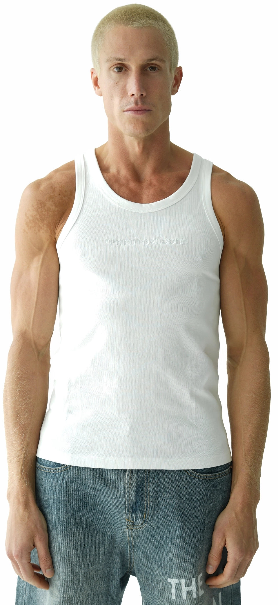 Tank No. I — White embroidered