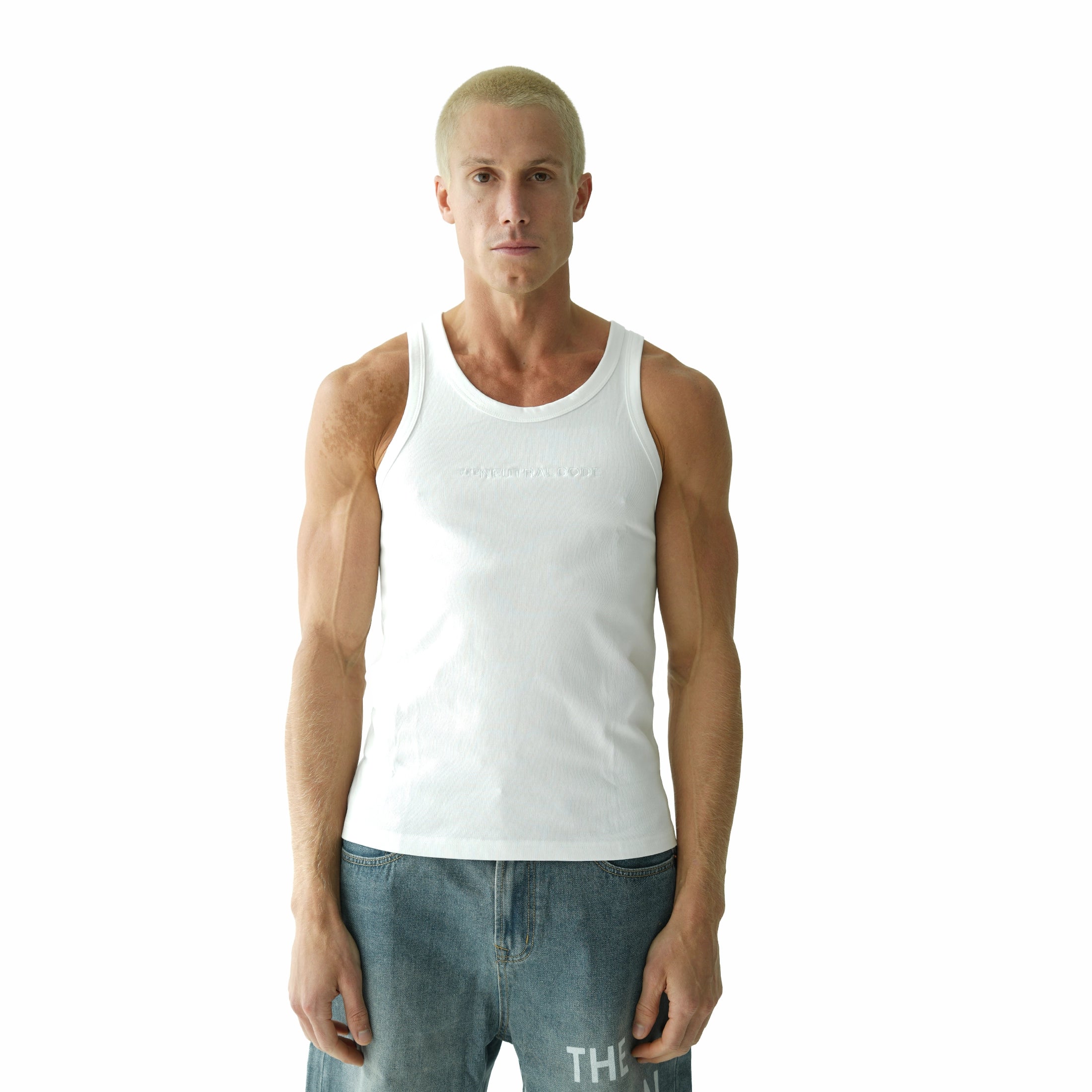 Tank No. I — White embroidered