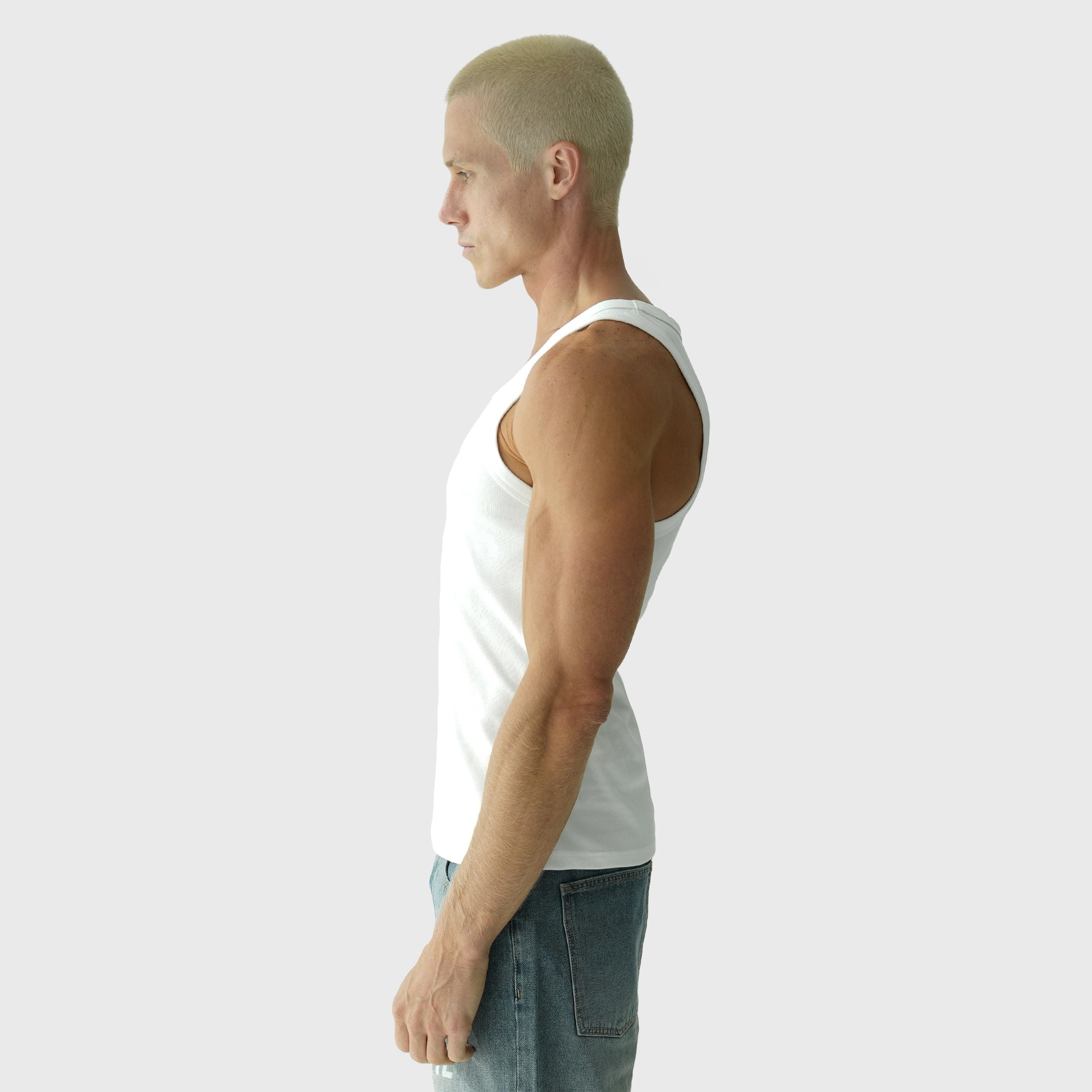 Tank No. I — White embroidered
